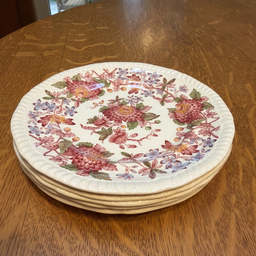 Copeland Spode Aster Set Of 5 Dessert Plates 6.5" MINT